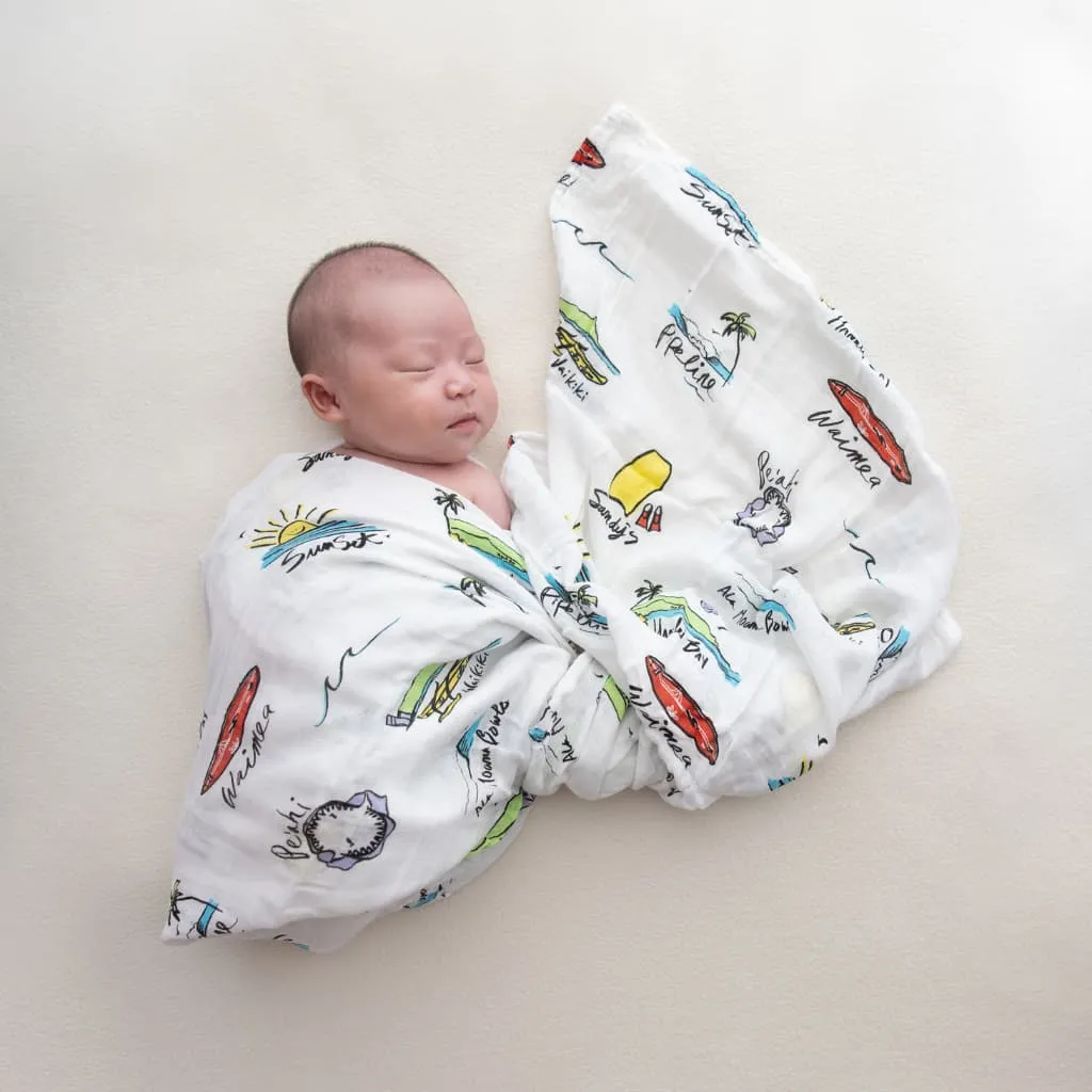 Surf Report Muslin Swaddle Blanket