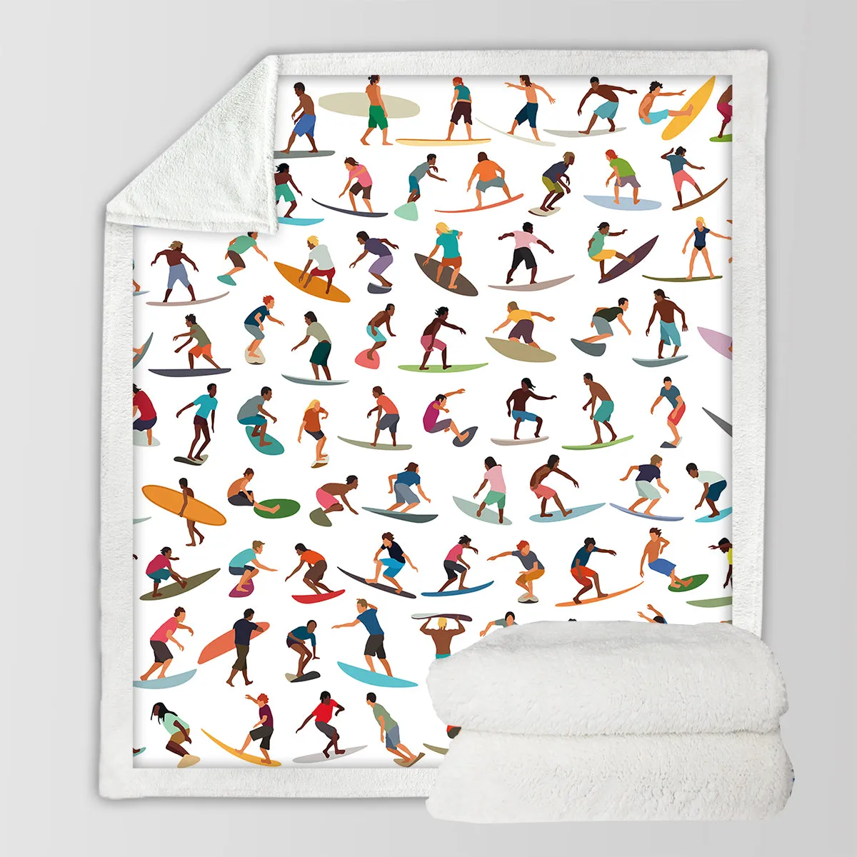 Surf World Soft Sherpa Blanket