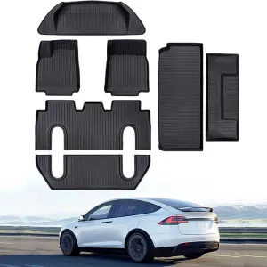 TAPTES All Weather Floor Mats Trunk Mats Cargo Liner for Tesla Model X 6 Seater 2022-2025