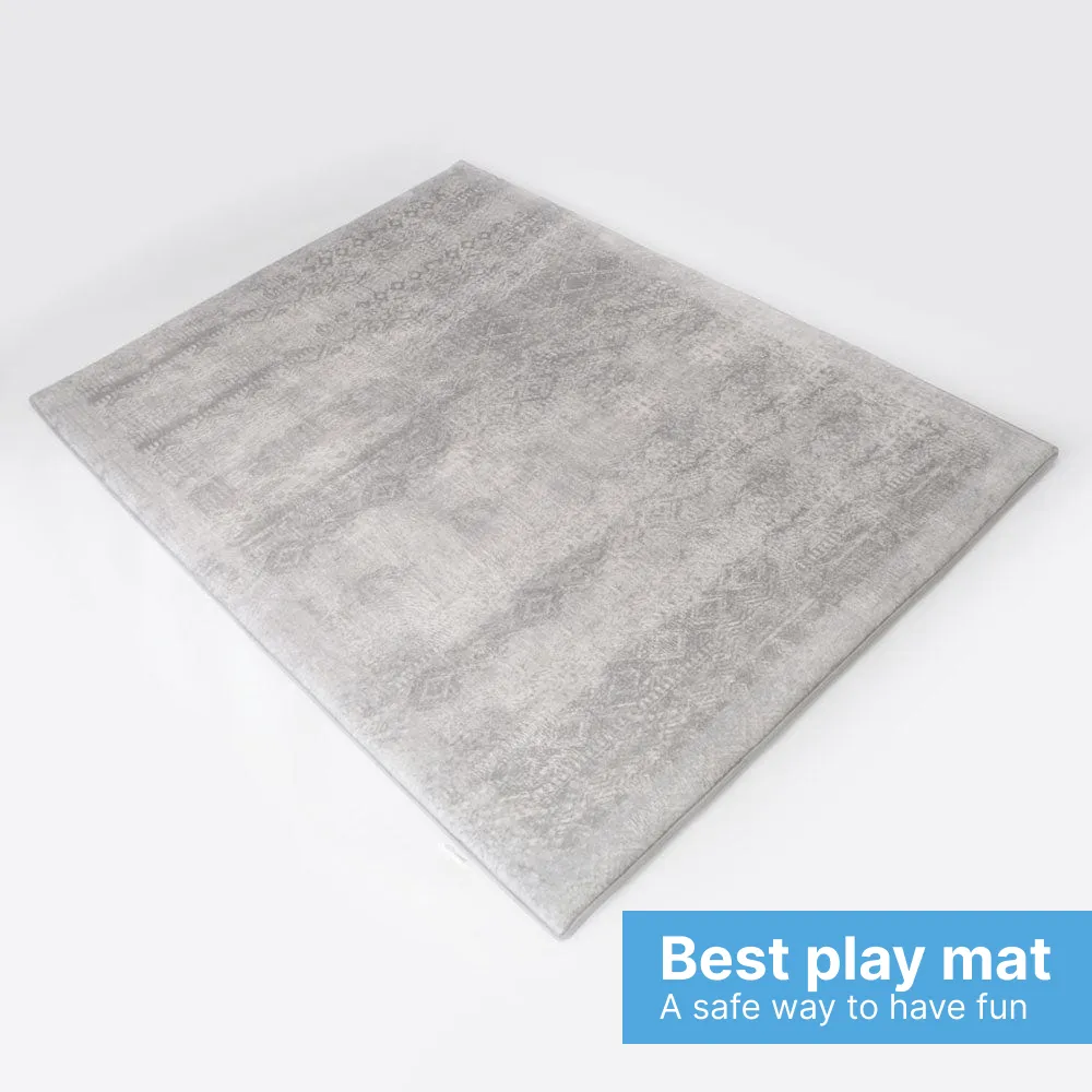 The Mellow Mat® Designer Print | Light Grey (Soft Touch Sensory Tatami Rug)