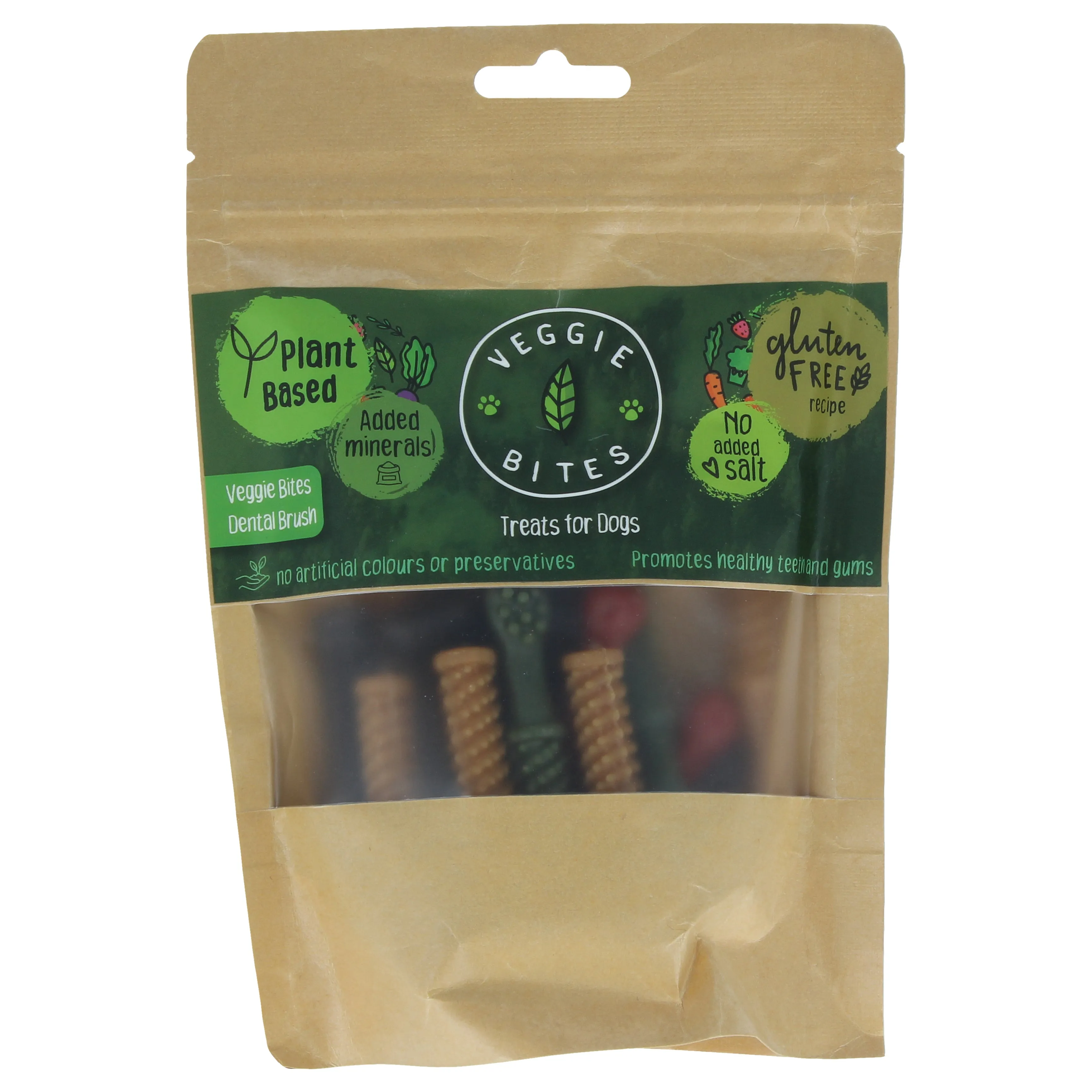 Veggie Bites Dental Brush Treats Plant Based Gluten Free 100g