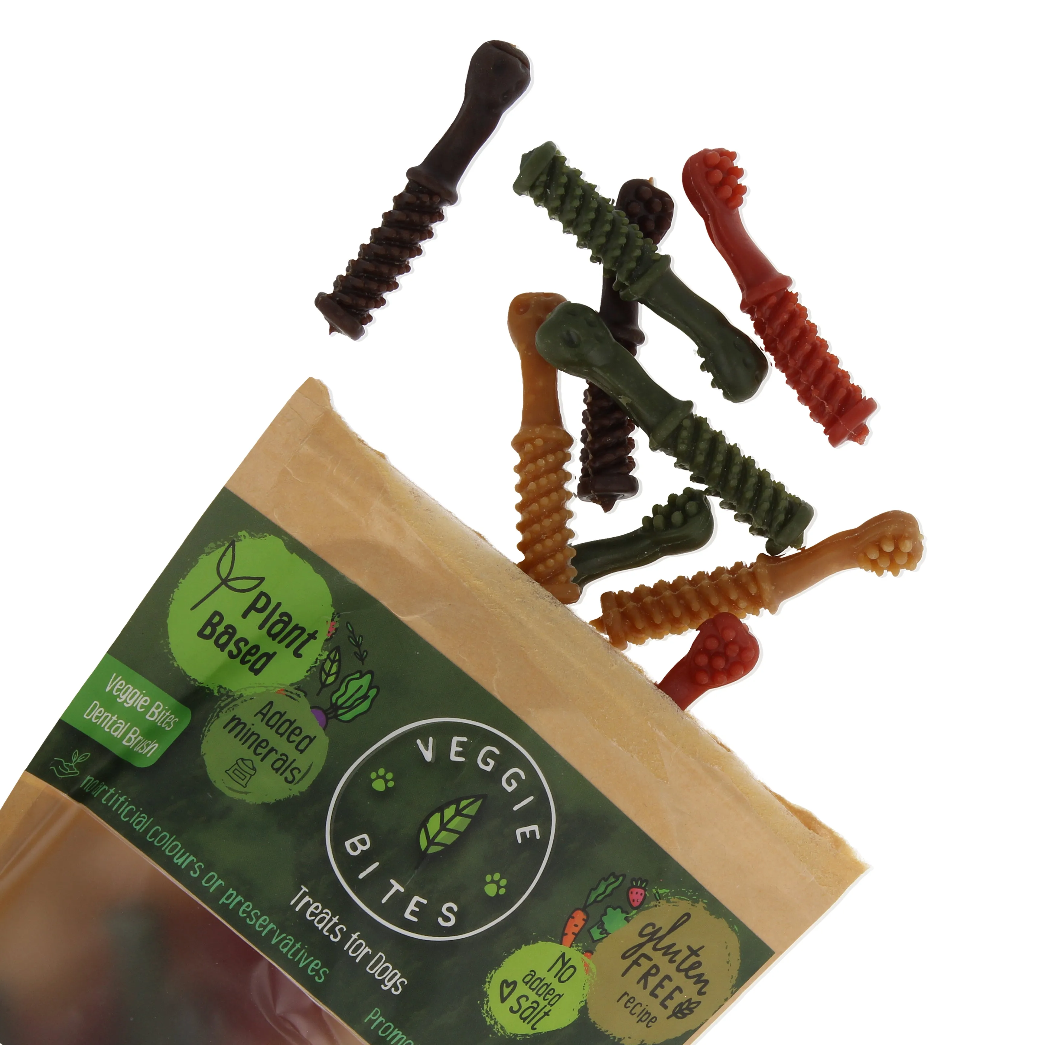 Veggie Bites Dental Brush Treats Plant Based Gluten Free 100g